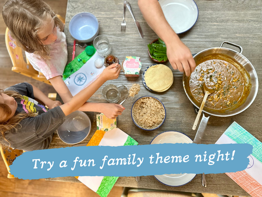 Explore the world with family meal theme nights: fun with flags, food, and maps!