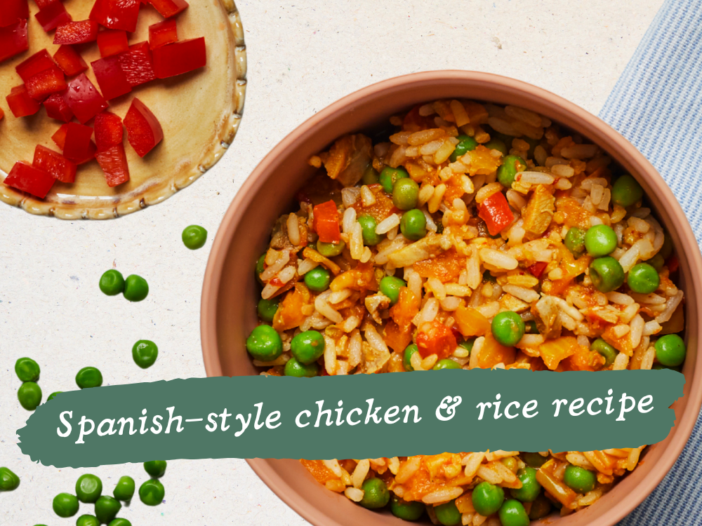 Easy Spanish-Style chicken & rice packed with veggies