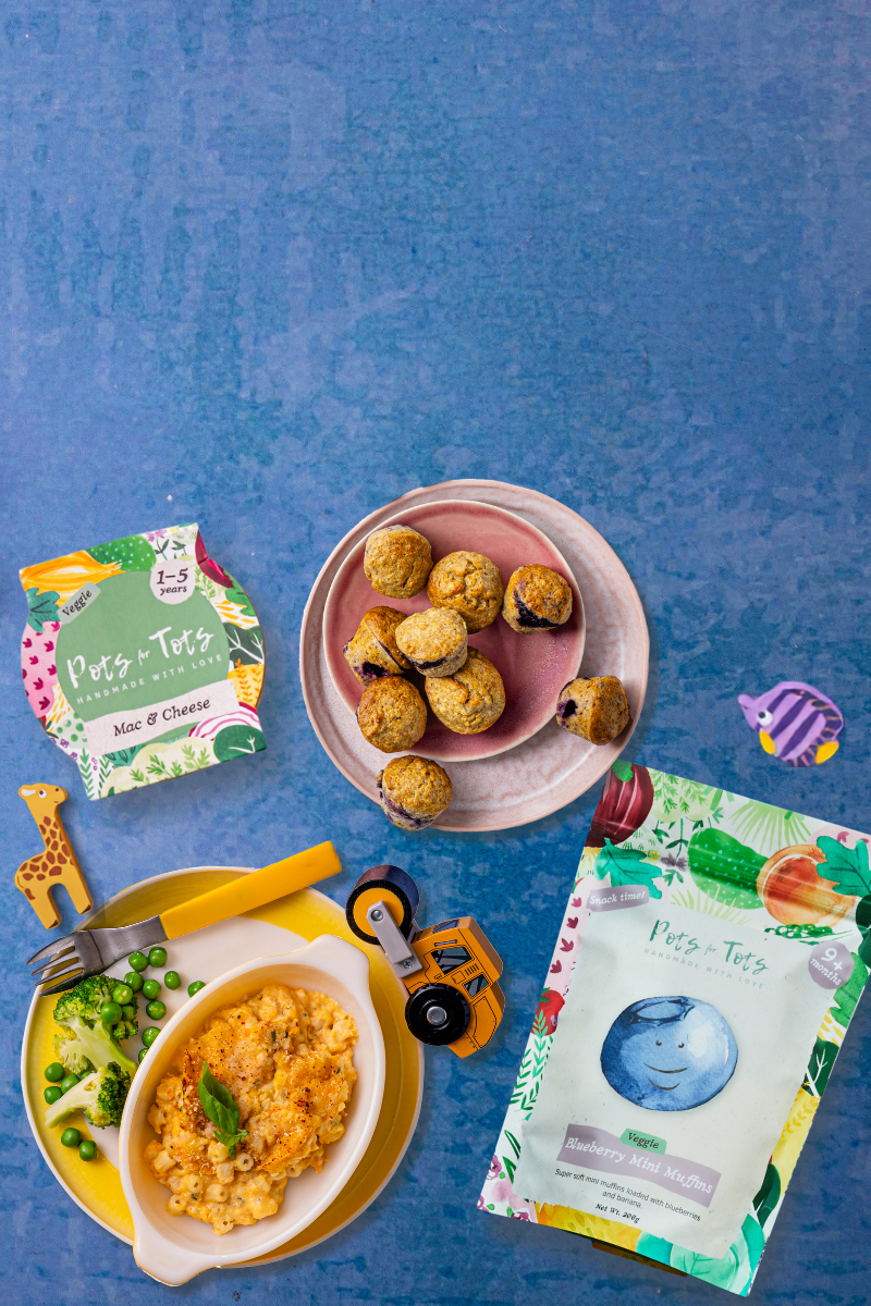 Pots for Tots meals and snacks with fresh vegetables